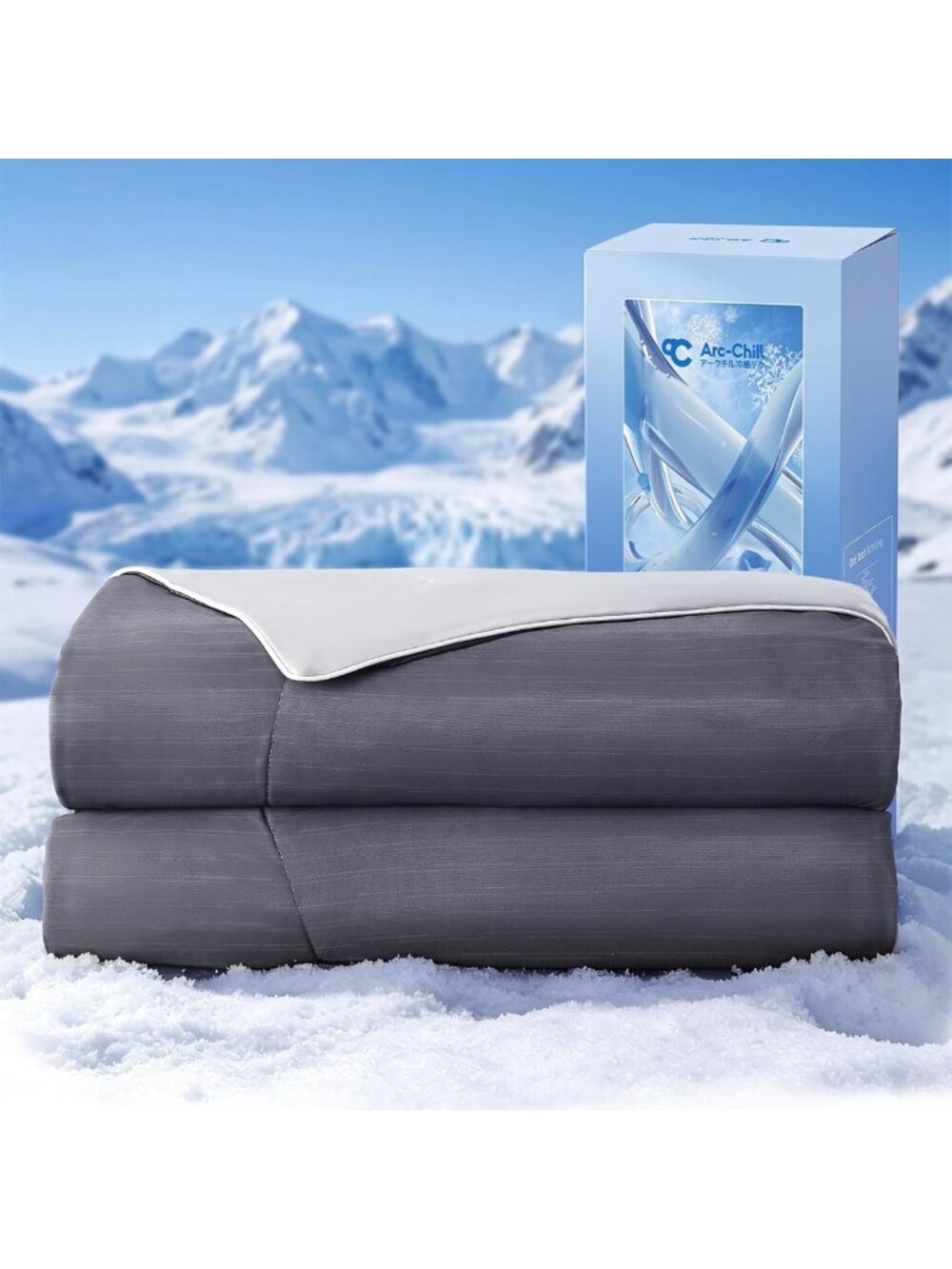 Ultra Lightweight King Size Cooling Comforter, 90" x 108", Soft Grey Bedding